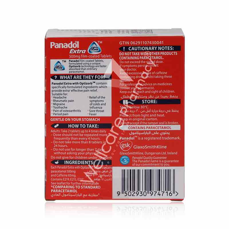 Panadol Extra Optizorb Tablets 12X2 24'S - Wellcare Pharmacy