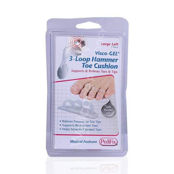 Pedifix P1036 Visco Gel 3 Loop Toe Crest Cushion Large Left