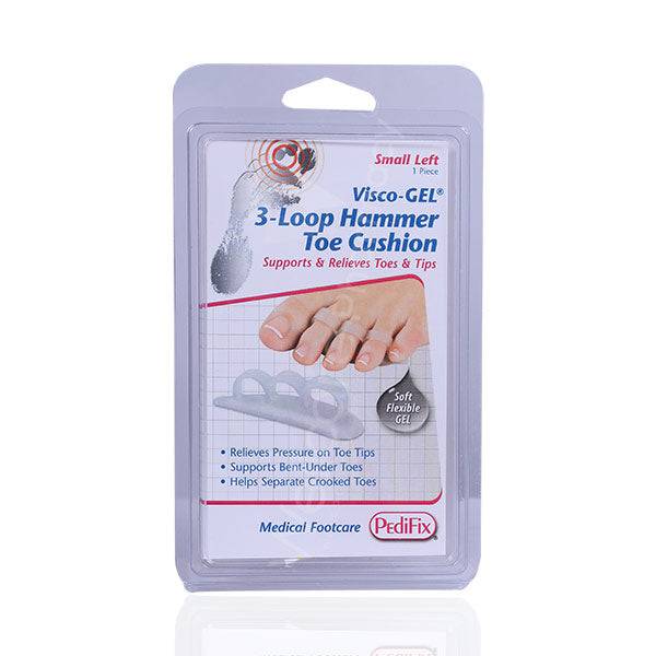 Pedifix P1036 Visco Gel 3 Loop Toe Crest Cushion Small Left