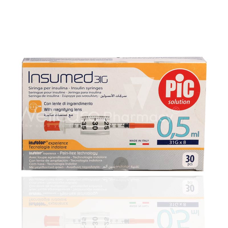 Pic Insumed 0.5Ml Insulin Syringe 31G 30'S