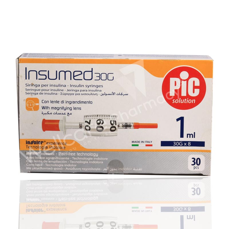 Pic Insumed 1Ml Insulin Syringe 30G 30'S