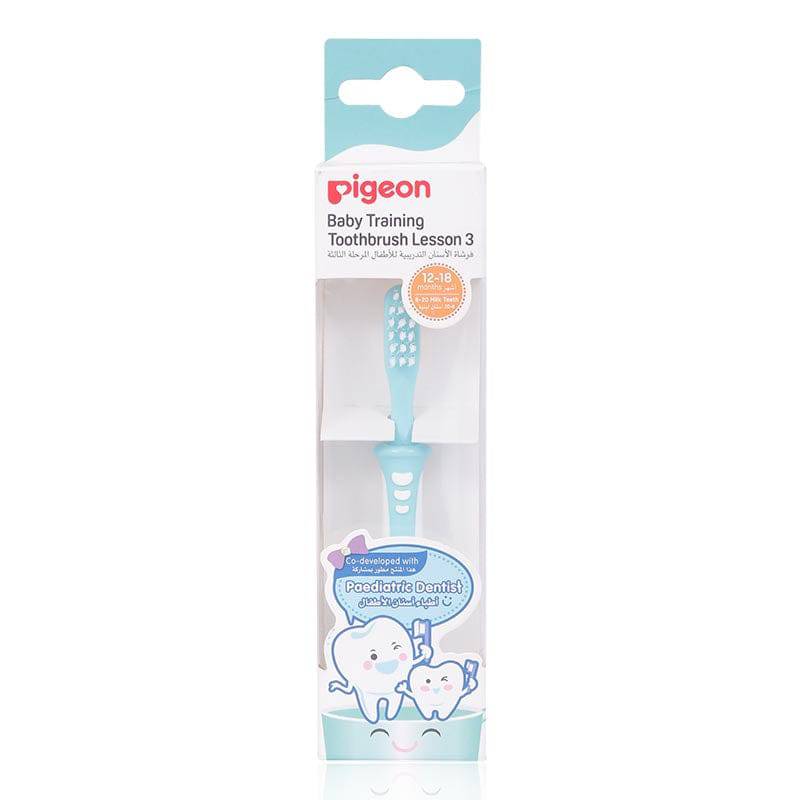 Pigeon Baby Training Tooth Brush Lesson 3 Blue