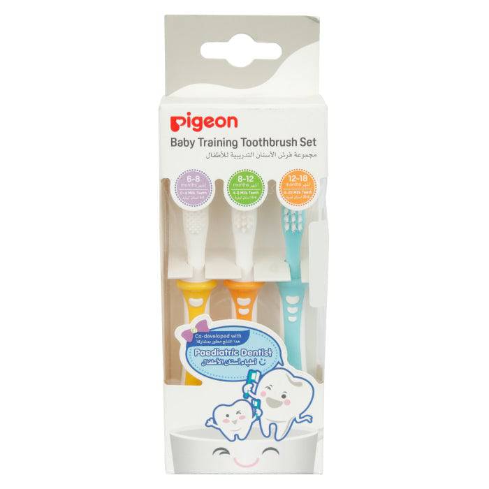 Pigeon Baby Training Tooth Brush Lesson 3 Green