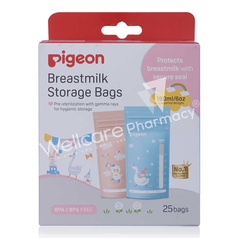 Pigeon Breast Milk Storage Bags 180ml 25'S