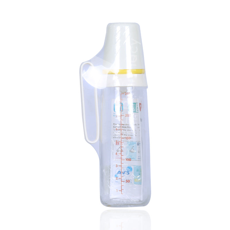 Pigeon Glass Feeding Bottle K-8 With Handle 240ml
