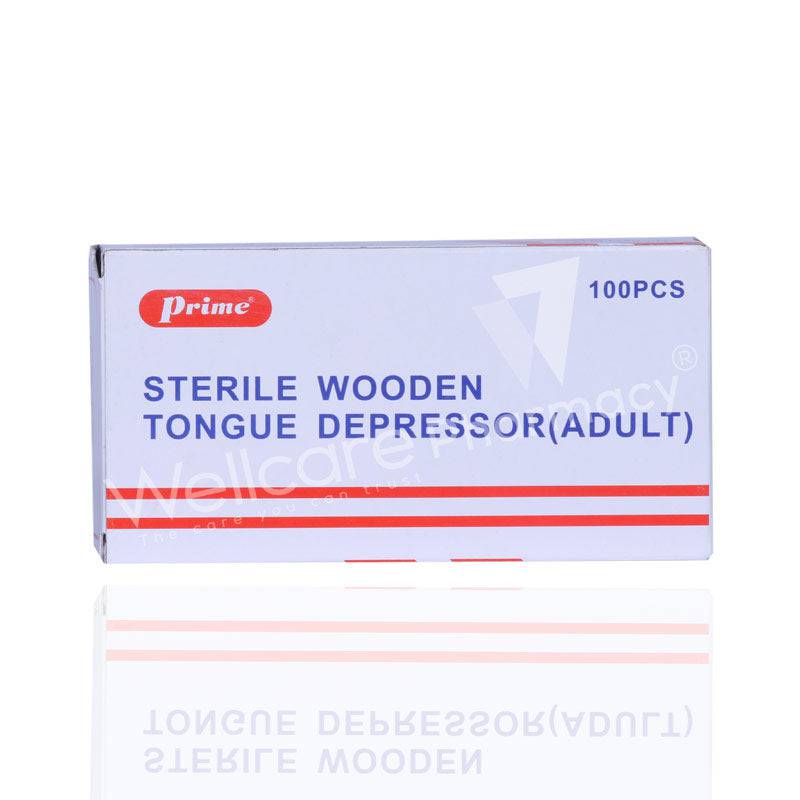 Prime Sterile Wooden Tongue Depressor 100'S - Wellcare Pharmacy