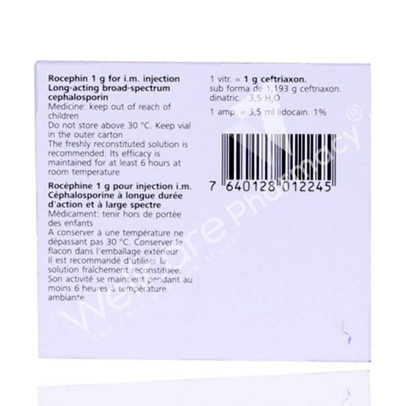 Rocephin 1Gm Im 1'S - Wellcare Pharmacy