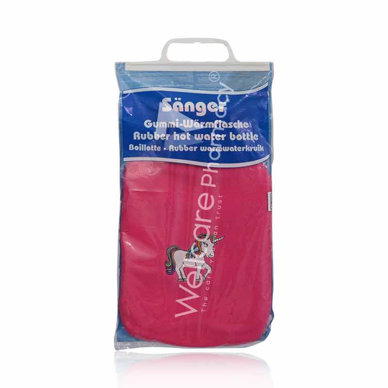 Sanger Fleece Cover Hot Water Bag Unicorn Rose
