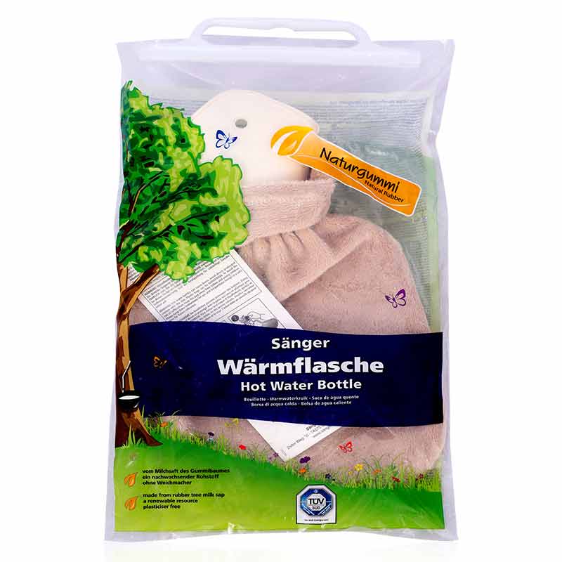 Sanger Velour Cover Beige Hot Water Bag-16730