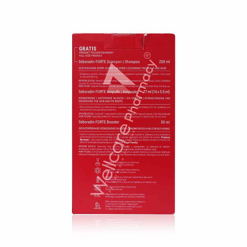Seboradin Forte Gift Set-Ampoules 14X5.5Ml+Booster 50Ml+Shampoo 200Ml