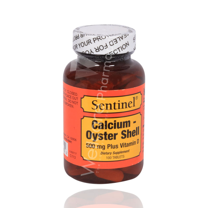 Sentinel Calcium Oyster Shell 500Mg Tablets 100'S