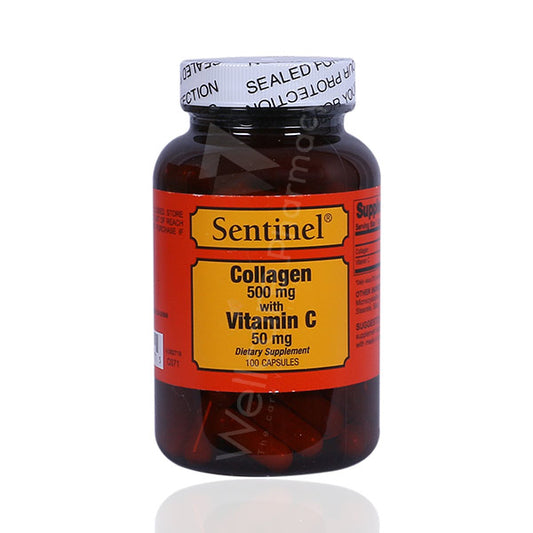 Sentinel Collagen 500Mg With Vitamin C 50Mg Capsules 100'S