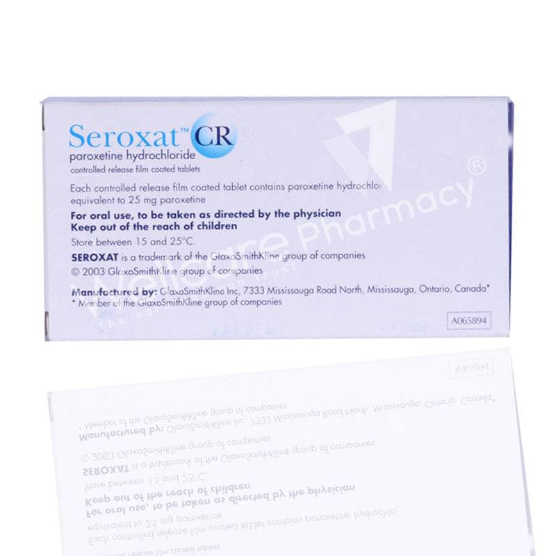 Seroxat Cr 25Mg Tablets 30'S - Wellcare Pharmacy