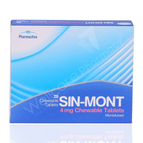 SIN-MONT 4MG CHEWABLE TABLETS 28'S