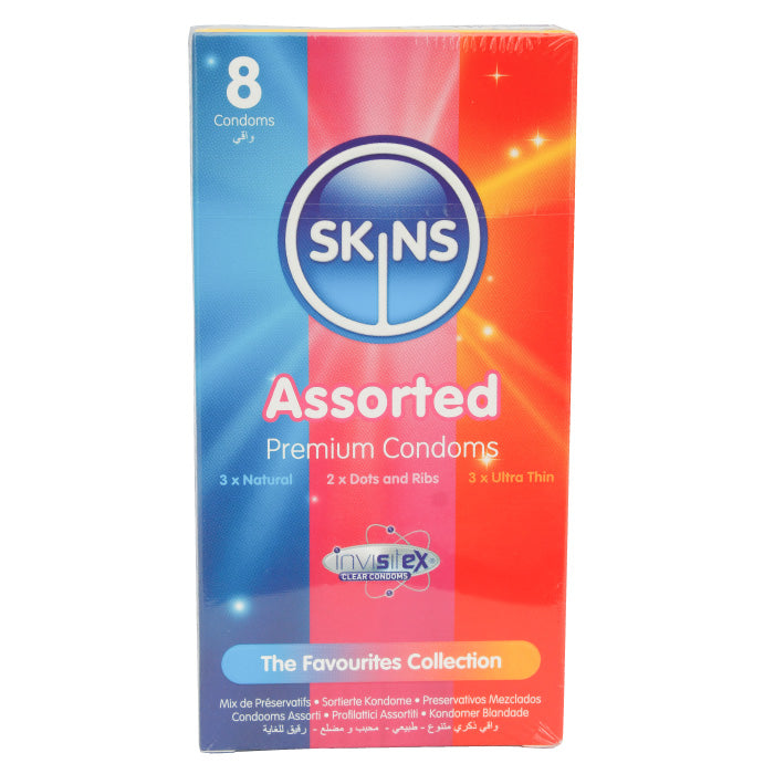 Skins Assorted Lubricated Condoms 8'S