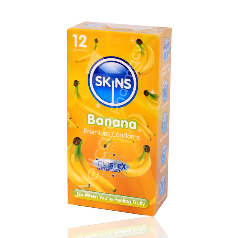 Skins Banana Flavoure Lubricated Condoms 12'S