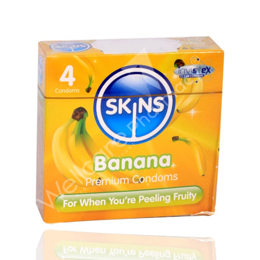 Skins Banana Flavoure Lubricated Condoms 4'S