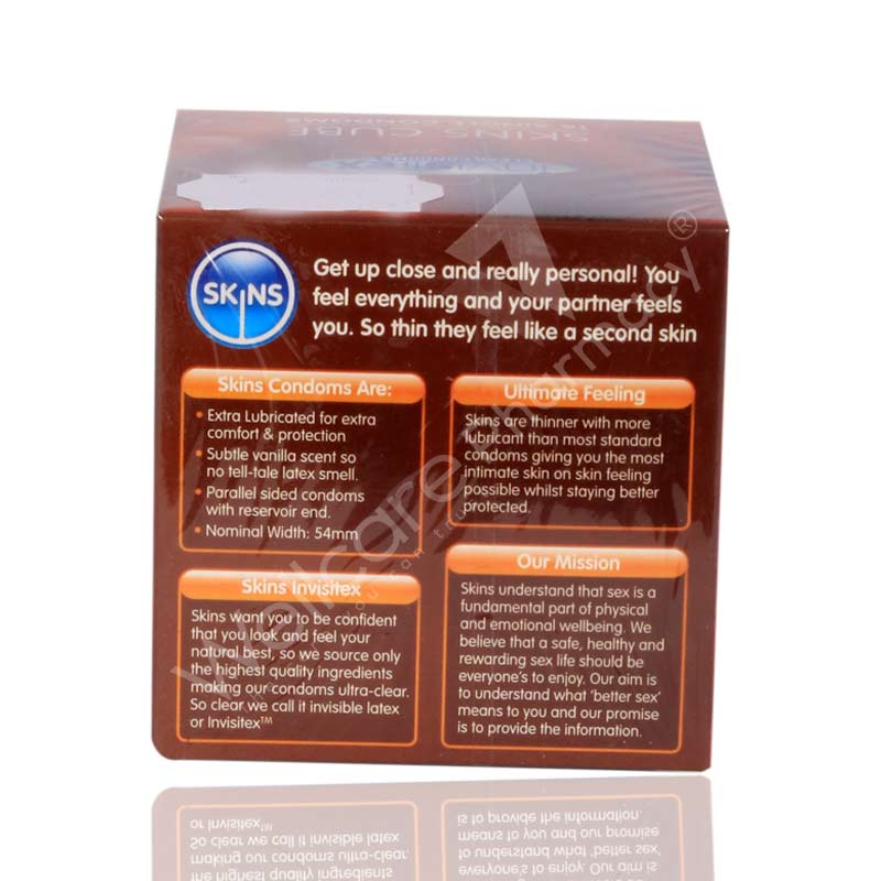 Skins Cube Ultra Thin Lubricated Condoms 16'S - Wellcare Pharmacy