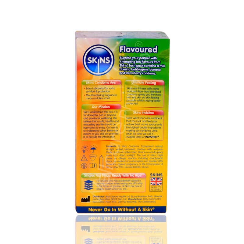 Skins Flavours Lubricated Condoms 12'S