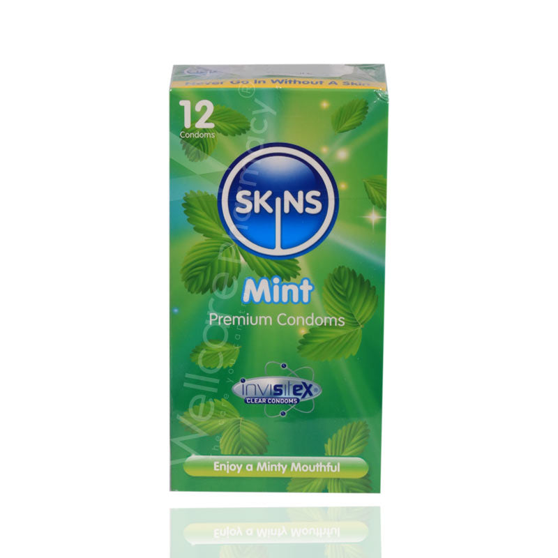 Skins Mint Flavoured Lubricated Condoms 12'S
