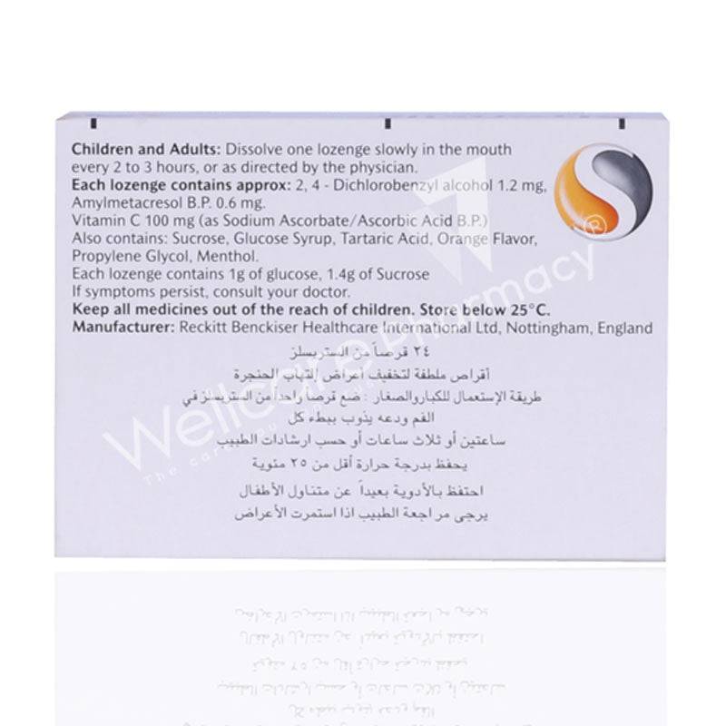Strepsils Orange Vitamin C 100Mg Lozenges 24'S - Wellcare Pharmacy