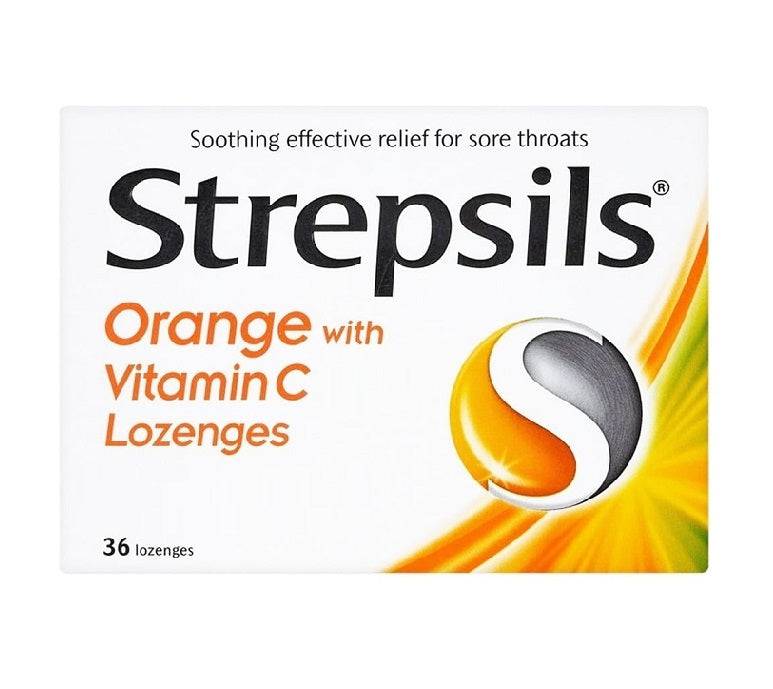 Strepsils Orange With Vitamin C Lozenges 36'S