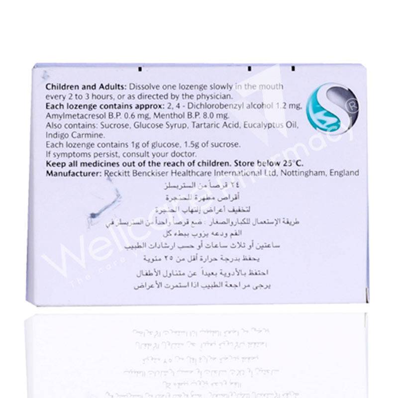 Strepsils Sore Throat & Blocked Nose Lozenges Menthol 24'S - Wellcare Pharmacy