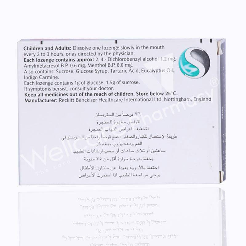 Strepsils Sore Throat & Blocked Nose Lozenges Menthol 36'S - Wellcare Pharmacy