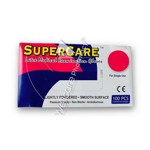 Supercare Disposable Latex Gloves Powder Free Medium100's