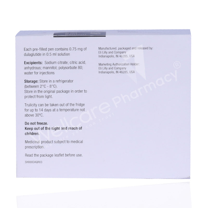 Trulicity 0.75Mg Pre Filled Pen Injection 0.5Ml 4'S
