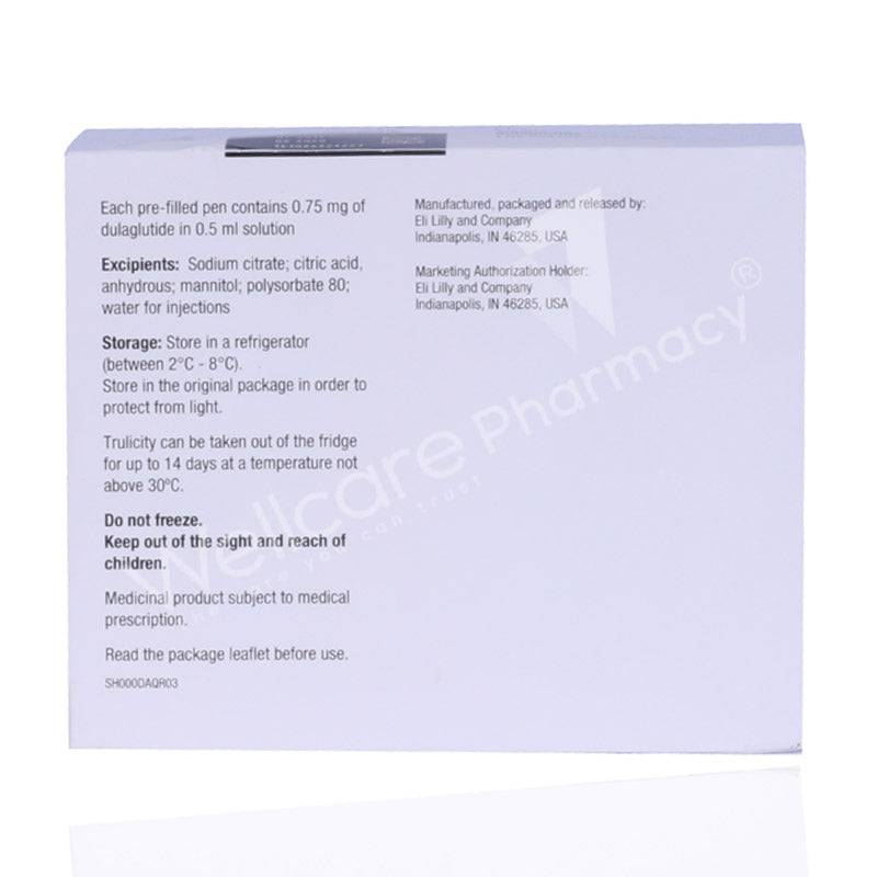 Trulicity 0.75Mg Pre Filled Pen Injection 0.5Ml 4'S - Wellcare Pharmacy