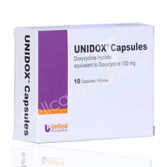Unidox 100Mg Capsules 10'S