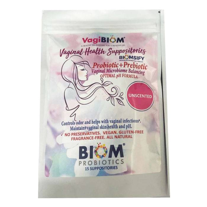 Vagibiom Probiotic+Prebiotic Vaginal Health Suppositories 15'S