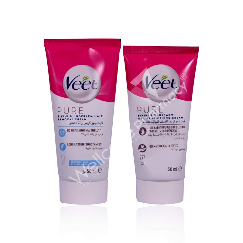 Veet Pure Bikini & Underarm Cream Kit 2X50ml