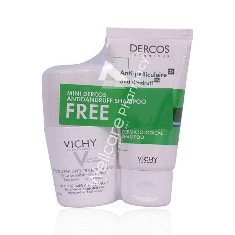 Vichy Deo Roll On Sensitive 48H 50Ml+Anti Dandruff Shampoo 50Ml