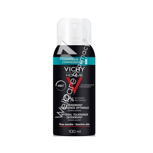 Vichy Homme Optimal Tolerance Deodorant Spray 48H 100Ml