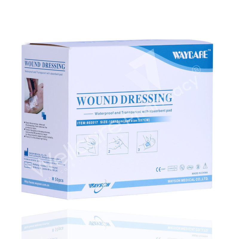 Waycare Waterproof Transparent Plaster 5x7cm 100'S