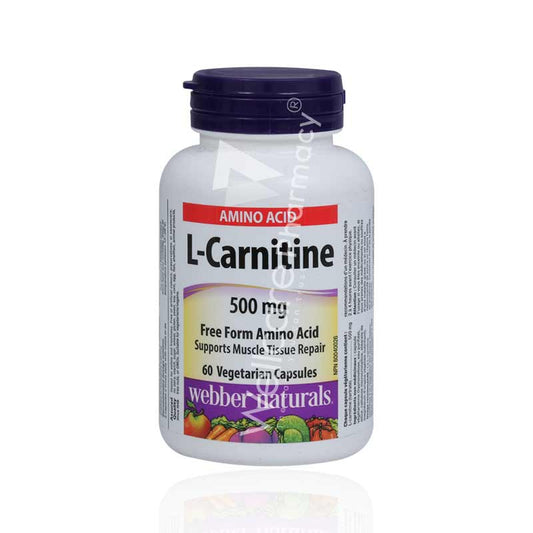 Webber Naturals L-Carnitine 500Mg Capsules 60'S