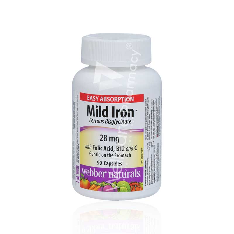 Webber Naturals Mild Iron 28Mg Capsules 90'S