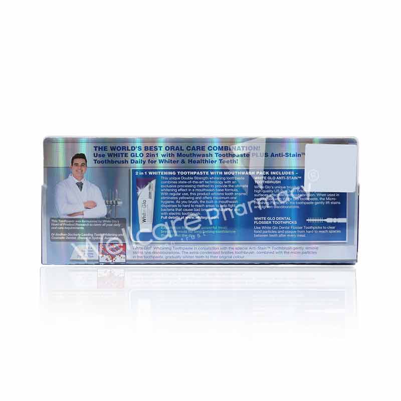 White Glo 2 In 1 With Mouthwash Whitening Toothpaste 150G