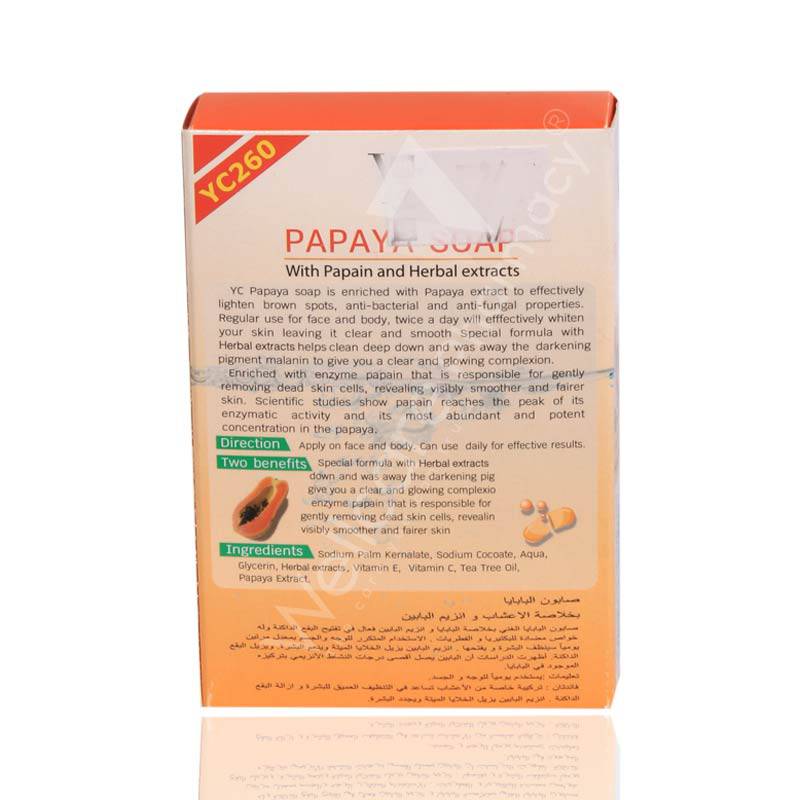 Yc Papaya Soap Herbal Extract 90G Gtf - Wellcare Pharmacy