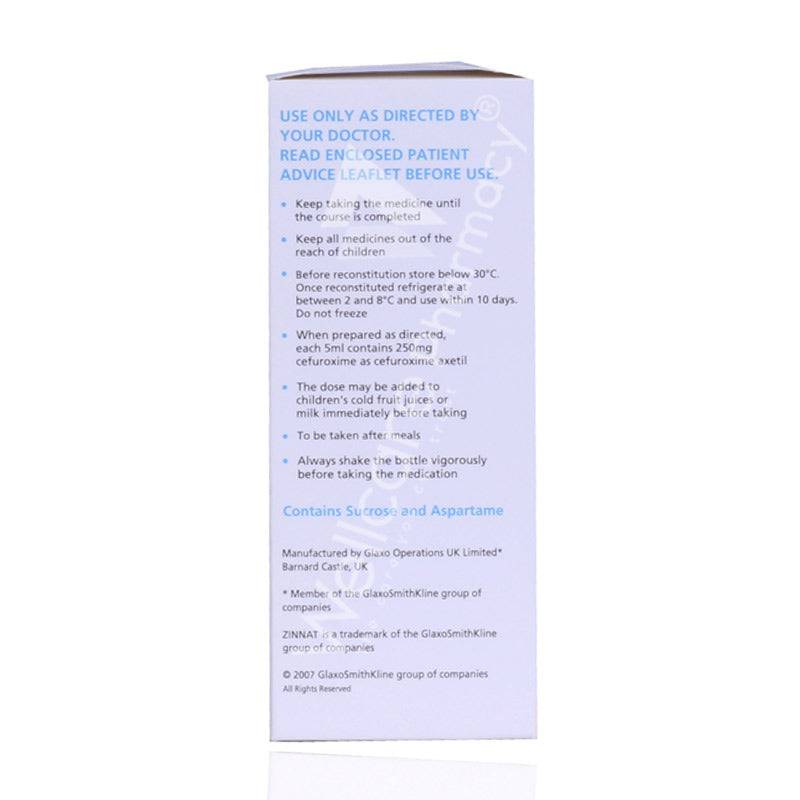 Zinnat 250Mg Suspenson 50Ml - Wellcare Pharmacy