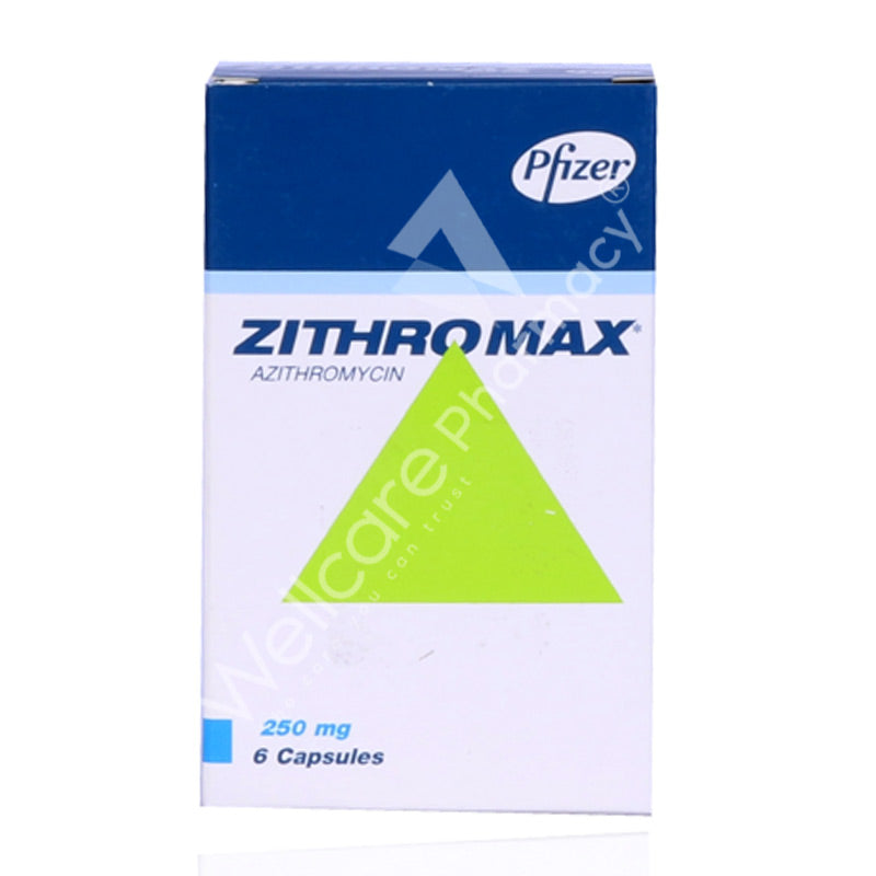 ZITHROMAX 250MG CAP 1 X 6'S