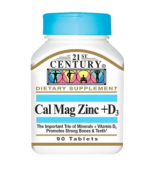 21St Century Calcium Magnesium Zinc + Vitamin D Tablets 90'S