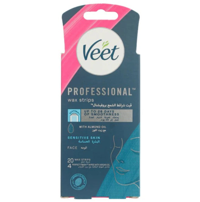 Veet Face Precision Wax Strips Upperlips-Cheek-Chin For Sensitive Skin 20'S