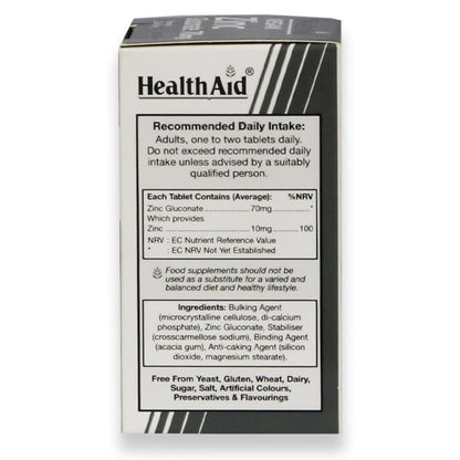 Health Aid Zinc Gluconate 70mg Tablets 90'S