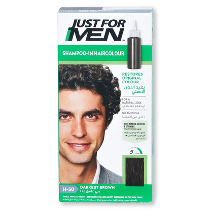 Just For Men Shampoo-In Hair Colour Darkest Brown H-50