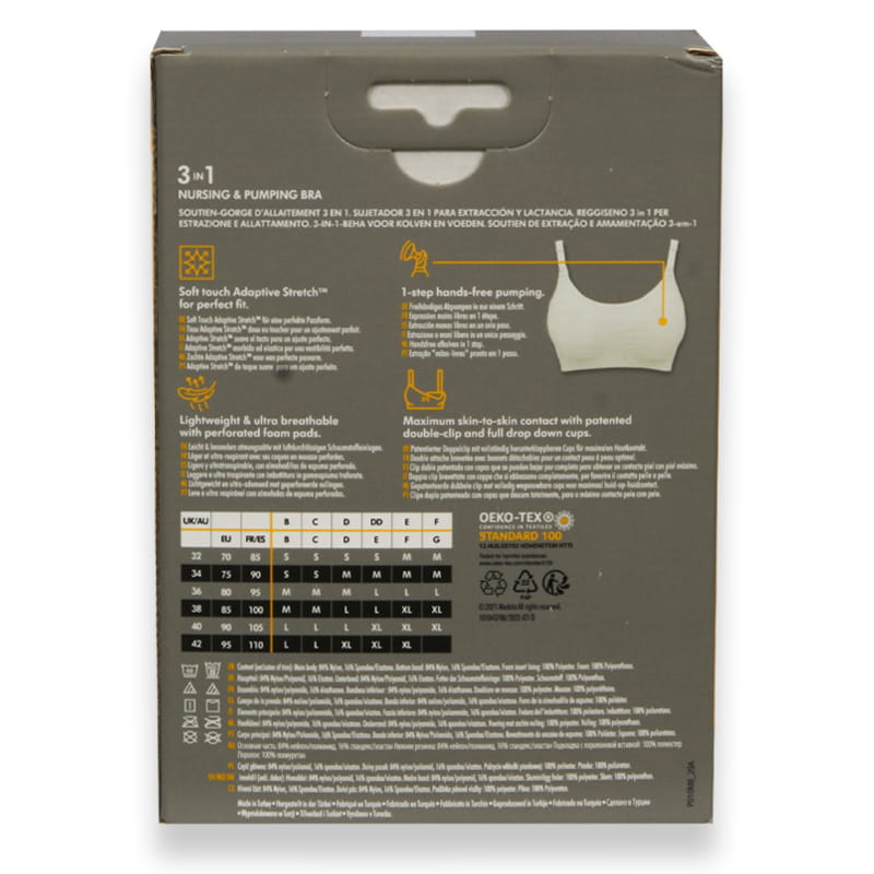 Medela 3 In 1 Nursing And Pumping Bra Black-(Xl)