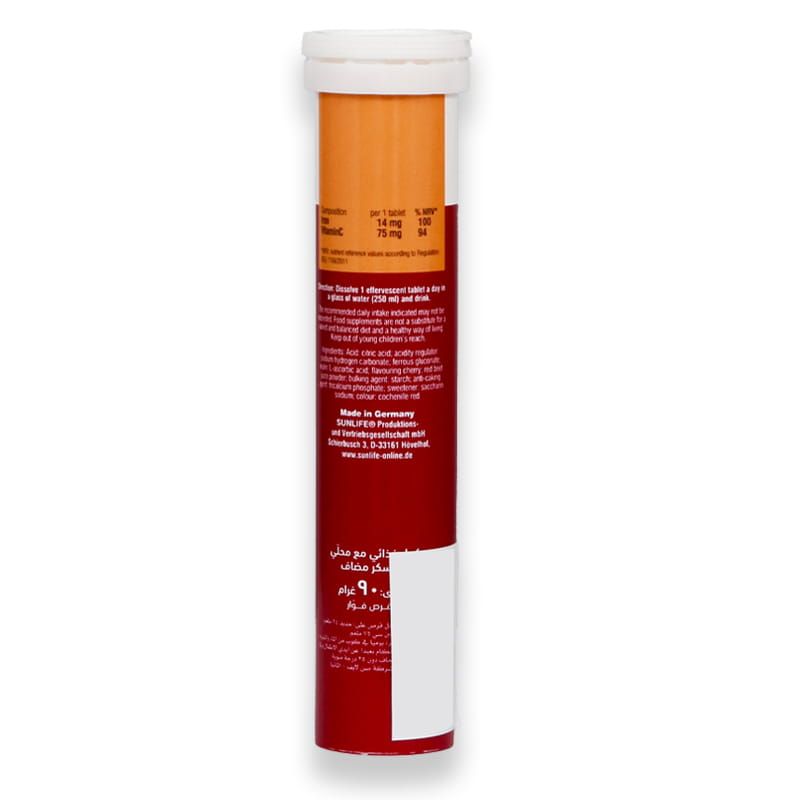 Sunlife Iron + Vitamin C Effervescent Tablets 20'S