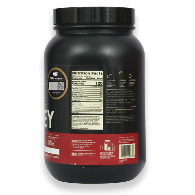Optimum Nutrition Gold Standard 100%whey Cookies & Cream 837g